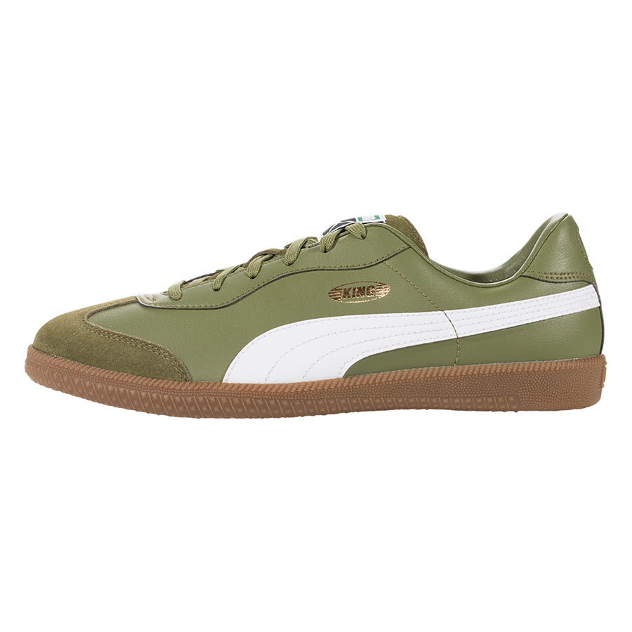 Puma King Pro 21 IT Indoor Soccer Shoe Olive Green/White